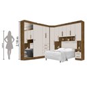 Ver imagem 6 de Dormitório Completo Georgia Para Cama Box Casal 1,38m Jequitibá/Off White J&A