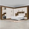 Dormitório Completo Georgia  Para Cama Box Casal 1,38m Jequitibá/Off White J&A - 2