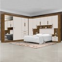 Ver imagem 2 de Dormitório Completo Georgia Para Cama Box Casal 1,38m Jequitibá/Off White J&A