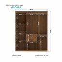 Ver imagem 4 de Guarda Roupa Solteiro Verona 8.2 8 Portas 2 Gavetas Jatobá - Santos Andirá