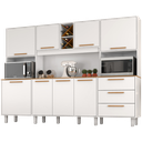 Ver imagem 2 de Kit de Armários para Cozinha MDP 8 Portas 3 Gavetas Apollo Branco