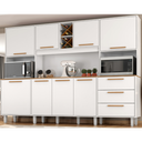 Ver imagem 1 de Kit de Armários para Cozinha MDP 8 Portas 3 Gavetas Apollo Branco