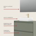 Ver imagem 4 de Gabinete para Banheiro com Cuba e Espelheira 80cm Mdf Verde Dubai - On Móveis