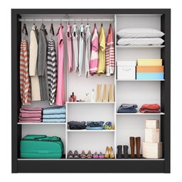 Guarda Roupa Casal 3 Portas com Espelho Porto Premium Espresso Móveis - 2