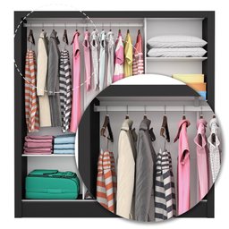 Guarda Roupa Casal 3 Portas com Espelho Porto Premium Espresso Móveis - 5