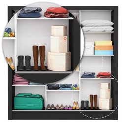 Guarda Roupa Casal 3 Portas com Espelho Porto Premium Espresso Móveis - 6