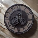 Ver imagem 2 de Relogio de Parede em Metal Cinza com Numeros Romanos 47,5cm