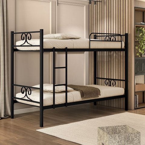 Beliche Tubolar em Aço Domus Reforçada para Pousadas, Alojamentos Preto