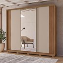 Ver imagem 6 de Guarda Roupa Casal Nevada 3 Portas Carvalho Fendi com Cômoda Gaveteiro Georgia Carvalho Fendi -