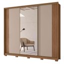 Ver imagem 2 de Guarda Roupa Casal Nevada 3 Portas Carvalho Fendi com Cômoda Gaveteiro Georgia Carvalho Fendi -