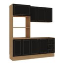 Ver imagem 2 de Cozinha Modulada 3 Peças Aéreo, Balcão e Torre Quente Conecta Frise Yescasa Cinamomo/Preto