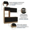 Ver imagem 5 de Cozinha Modulada 3 Peças Aéreo, Balcão e Torre Quente Conecta Frise Yescasa Cinamomo/Preto
