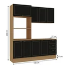 Ver imagem 3 de Cozinha Modulada 3 Peças Aéreo, Balcão e Torre Quente Conecta Frise Yescasa Cinamomo/Preto