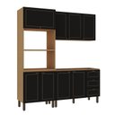 Ver imagem 6 de Cozinha Modulada 3 Peças Aéreo, Balcão e Torre Quente Conecta Frise Yescasa Cinamomo/Preto