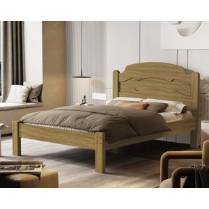 Cama Casal Iris Tradicional Reforçada Mdf Moderna para Quarto Nature