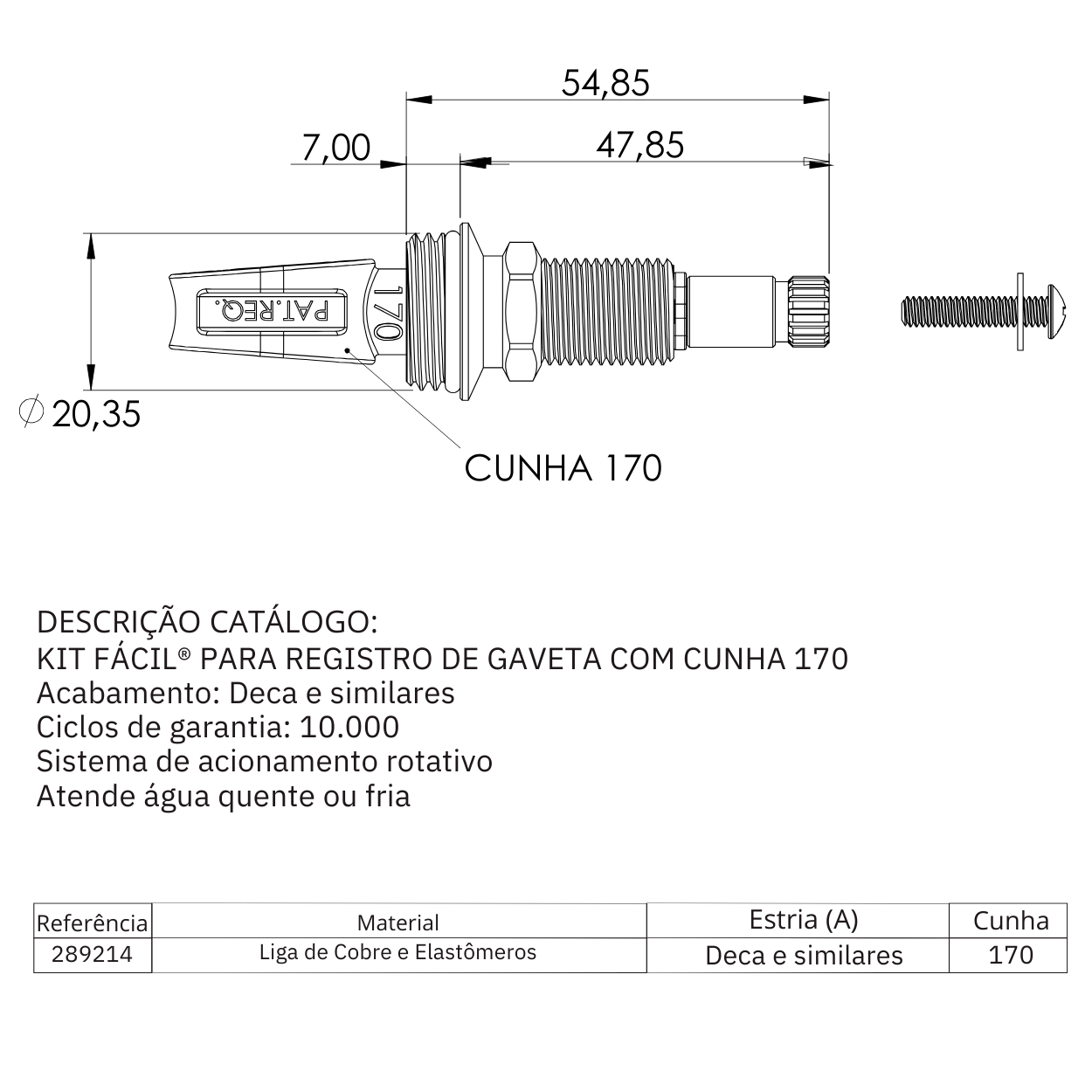 Kit Facil Gaveta Deca C/ Cunha 170 Blister C/ 1 Peca - 5