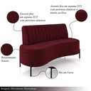 Ver imagem 3 de Sofá Living Decorativo 2 Lugares 1,35m Katara Veludo Bordô G33 - Gran Belo