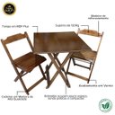 Ver imagem 4 de Conjunto Mesa Dobrável 70x70 Mdf com 2 Cadeiras Imbuia