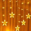 Ver imagem 4 de Pisca Cascata Estrelas 405 Leds Amarelo Fio Branco 10m 220v
