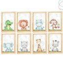 Ver imagem 1 de Kit 8 Quadros Decorativos Infantil Safari Baby: Pinus
