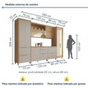 Ver imagem 3 de Cozinha Marquesa 6 Peças 9 Portas Cristaleira Reflecta 100% MDF Bege/Nature Greige