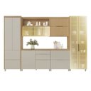 Ver imagem 2 de Cozinha Marquesa 6 Peças 9 Portas Cristaleira Reflecta 100% MDF Bege/Nature Greige