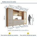 Ver imagem 3 de Cozinha Marquesa 6 Peças 9 Portas Cristaleira Reflecta 100% MDF Bege/Nature Greige
