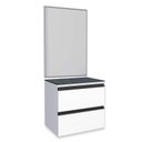 Ver imagem 1 de Conjunto Para Banheiro Aço Gabinete Gaia 60 Com Espelho Sem Cuba Cozimax Branco