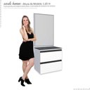 Ver imagem 3 de Conjunto Para Banheiro Aço Gabinete Gaia 60 Com Espelho Sem Cuba Cozimax Branco