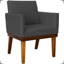 Ver imagem 1 de Poltrona Decorativa para Sala Recepção Consultório Escritório Base em Madeira Divine Suede