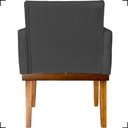 Ver imagem 5 de Poltrona Decorativa para Sala Recepção Consultório Escritório Base em Madeira Divine Suede