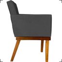 Ver imagem 3 de Poltrona Decorativa para Sala Recepção Consultório Escritório Base em Madeira Divine Suede