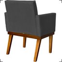 Ver imagem 4 de Poltrona Decorativa para Sala Recepção Consultório Escritório Base em Madeira Divine Suede