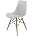 Ver imagem 4 de Kit com 2 Cadeiras Saarinen Branca com Pés de Madeira Design Moderno e Sofisticado