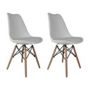 Ver imagem 1 de Kit com 2 Cadeiras Saarinen Branca com Pés de Madeira Design Moderno e Sofisticado
