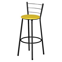 Banqueta Alta para Cozinha Ratan Preta Cristal   - 1