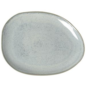 Conjunto C/ 6 Pratos Raso Oval Orgânico Green Granite Ø 31x24x2,5 Cm