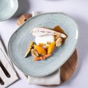 Ver imagem 2 de Conjunto C/ 6 Pratos Raso Oval Orgânico Green Granite Ø 31x24x2,5 Cm