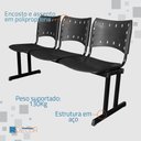 Ver imagem 2 de Cadeira Iso Pp Rp Longarina 3 Lugares Preta