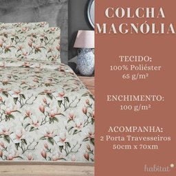 Colcha de Casal Magnólia Habitat Estampada com 3 Peças. - 2