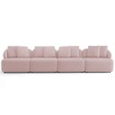 Ver imagem 3 de Sofá 5 Lugares para Sala de Estar Living 394cm Arlo F04 Veludo Rosê Tc-12020 - Lyam Decor