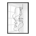 Ver imagem 1 de Quadro Decorativo Grande para Quarto Casal Linhas Minimalista com Vidro