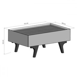 Mesa de Centro Sena 1 Gaveta com Espelho Ipê - Móveis Bechara - 4