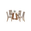 Ver imagem 1 de Mesa Jantar Lins 120 4 Cadeiras Esther Creme - Henn