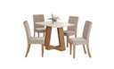 Ver imagem 1 de Mesa Jantar Lins 120 4 Cadeiras Esther Creme - Henn