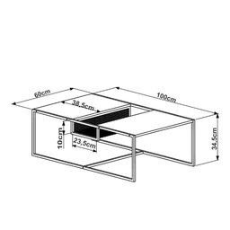 Mesa de Centro Industrial York 100 cm - Vermont/Preto - 4