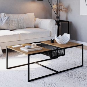 Mesa de Centro Industrial York 100 cm - Vermont/Preto