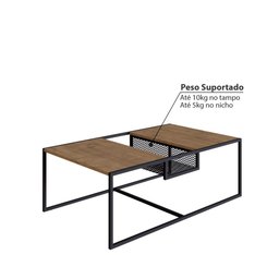 Mesa de Centro Industrial York 100 cm - Vermont/Preto - 3