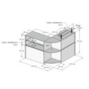 Ver imagem 3 de Balcão Caixa Com Vitrine e Prateleira de Vidro Em L Modelo New 134+134 x 95 x 45 cm Comac Preto