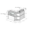 Balcão Caixa Com Vitrine e Prateleira de Vidro Em L Modelo New 134+134 x 95 x 45 cm Comac Preto - 3